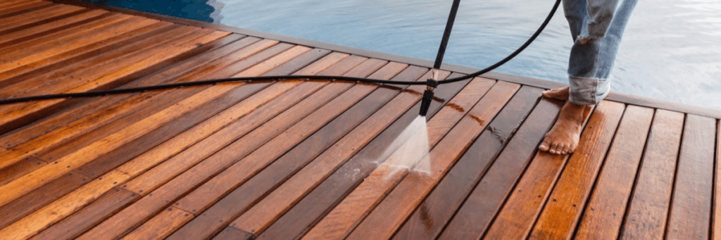 High pressure washer for stained floor
