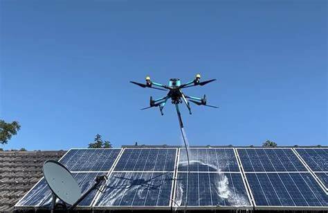 High-Pressure Drone Solar Panel Cleaning System